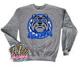 BULLDOGS PREPPY MASCOT ROYAL LONG SLEEVE/SWEATSHIRT