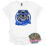 BULLDOGS PREPPY MASCOT ROYAL T-SHIRT