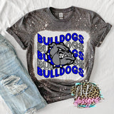 BULLDOGS WAVY GLITTER ROYAL T-SHIRT