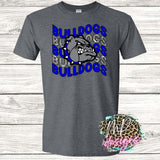 BULLDOGS WAVY GLITTER ROYAL T-SHIRT