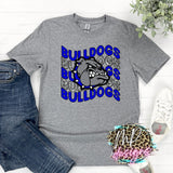 BULLDOGS WAVY GLITTER ROYAL T-SHIRT