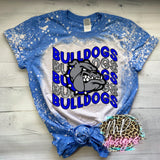BULLDOGS WAVY GLITTER ROYAL T-SHIRT