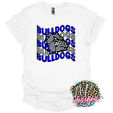 BULLDOGS WAVY GLITTER ROYAL T-SHIRT
