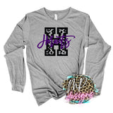 HORNETS H LEOPARD PURPLE LONG SLEEVE/SWEATSHIRT