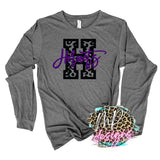 HORNETS H LEOPARD PURPLE LONG SLEEVE/SWEATSHIRT