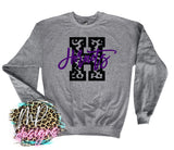 HORNETS H LEOPARD PURPLE LONG SLEEVE/SWEATSHIRT
