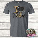 I LOVE MY BULLDOGS GOLD T-SHIRT