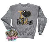 I LOVE MY BULLDOGS GOLD LONG SLEEVE/SWEATSHIRT
