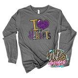 I LOVE MY HORNETS PURPLE LONG SLEEVE/SWEATSHIRT