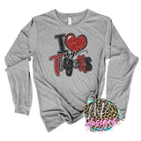 I LOVE MY TIGERS RED LONG SLEEVE/SWEATSHIRT