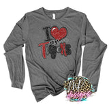 I LOVE MY TIGERS RED LONG SLEEVE/SWEATSHIRT