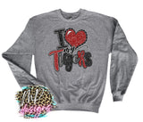 I LOVE MY TIGERS RED LONG SLEEVE/SWEATSHIRT