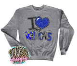 I LOVE MY WILDCATS ROYAL LONG SLEEVE/SWEATSHIRT