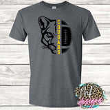 COUGARS MASCOT FOOTBALL YELLOW T-SHIRT