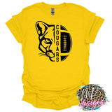 COUGARS MASCOT FOOTBALL YELLOW T-SHIRT