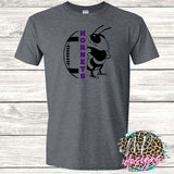HORNETS MASCOT FOOTBALL PURPLE T-SHIRT