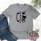 HORNETS MASCOT FOOTBALL PURPLE T-SHIRT