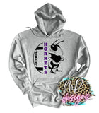HORNETS MASCOT FOOTBALL PURPLE LONG SLEEVE/SWEATSHIRT