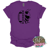 HORNETS MASCOT FOOTBALL PURPLE T-SHIRT