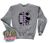 HORNETS MASCOT FOOTBALL PURPLE LONG SLEEVE/SWEATSHIRT