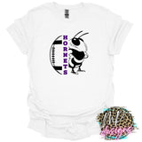 HORNETS MASCOT FOOTBALL PURPLE T-SHIRT