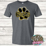 COUGARS PAW YELLOW T-SHIRT