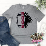 ROOS MASCOT FOOTBALL MAROON T-SHIRT
