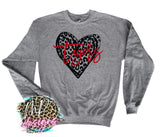 TIGERS LEOPARD HEART RED LONG SLEEVE/SWEATSHIRT