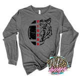 TIGERS MASCOT FOOTBALL RED LONG SLEEVE/SWEATSHIRT