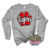 TIGERS PAW RED LONG SLEEVE/SWEATSHIRT