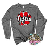 TIGERS PAW RED LONG SLEEVE/SWEATSHIRT