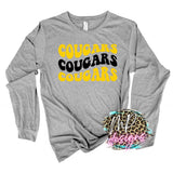 COUGARS WAVY RETRO YELLOW LONG SLEEVE/SWEATSHIRT