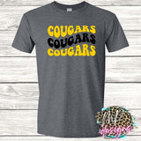COUGARS WAVY RETRO YELLOW T-SHIRT
