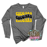 COUGARS WAVY RETRO YELLOW LONG SLEEVE/SWEATSHIRT