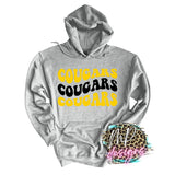 COUGARS WAVY RETRO YELLOW LONG SLEEVE/SWEATSHIRT