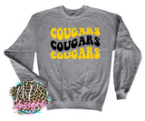 COUGARS WAVY RETRO YELLOW LONG SLEEVE/SWEATSHIRT