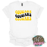 COUGARS WAVY RETRO YELLOW T-SHIRT