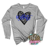 WILDCATS HEART LEOPARD ROYAL LONG SLEEVE/SWEATSHIRT