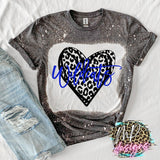 WILDCATS LEOPARD HEART ROYAL T-SHIRT