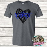 WILDCATS LEOPARD HEART ROYAL T-SHIRT
