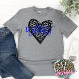 WILDCATS LEOPARD HEART ROYAL T-SHIRT