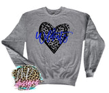 WILDCATS HEART LEOPARD ROYAL LONG SLEEVE/SWEATSHIRT