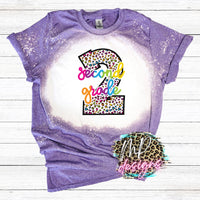SCHOOL GRADE LEOPARD BLEACHED T-SHIRT