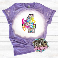 SCHOOL GRADE LEOPARD BLEACHED T-SHIRT