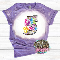 SCHOOL GRADE LEOPARD BLEACHED T-SHIRT