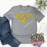 BEARCATS PAW VARSITY DISTRESSED