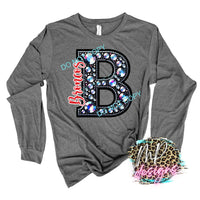 BRONCOS B FAUX RHINESTONE