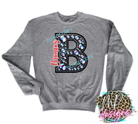 BRONCOS B FAUX RHINESTONE