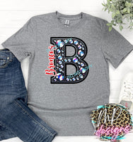BRONCOS B FAUX RHINESTONE