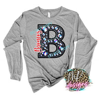 BRONCOS B FAUX RHINESTONE